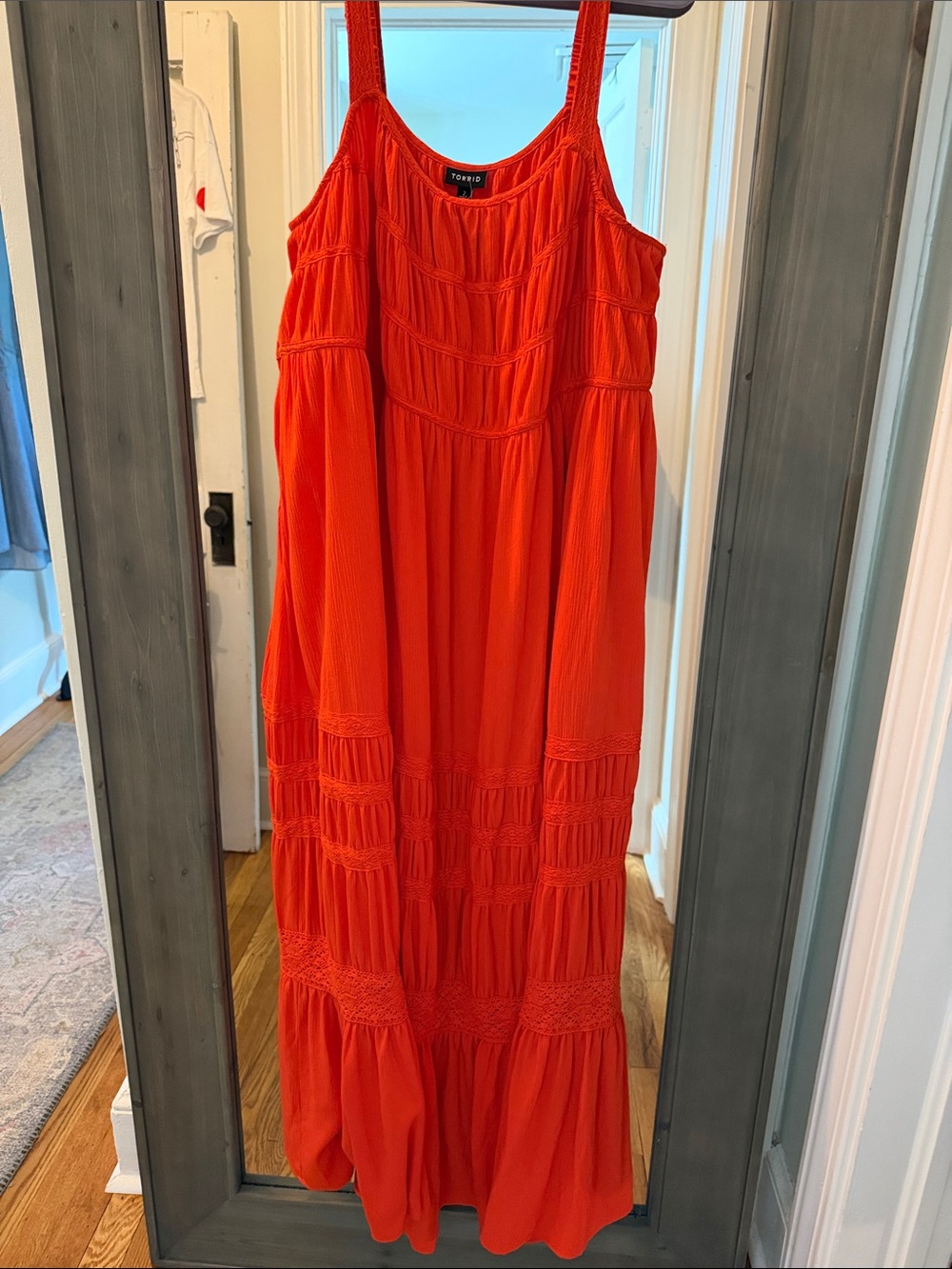 Torrid Vibrant Orange Tiered Maxi Sundress Size 2 NWOT